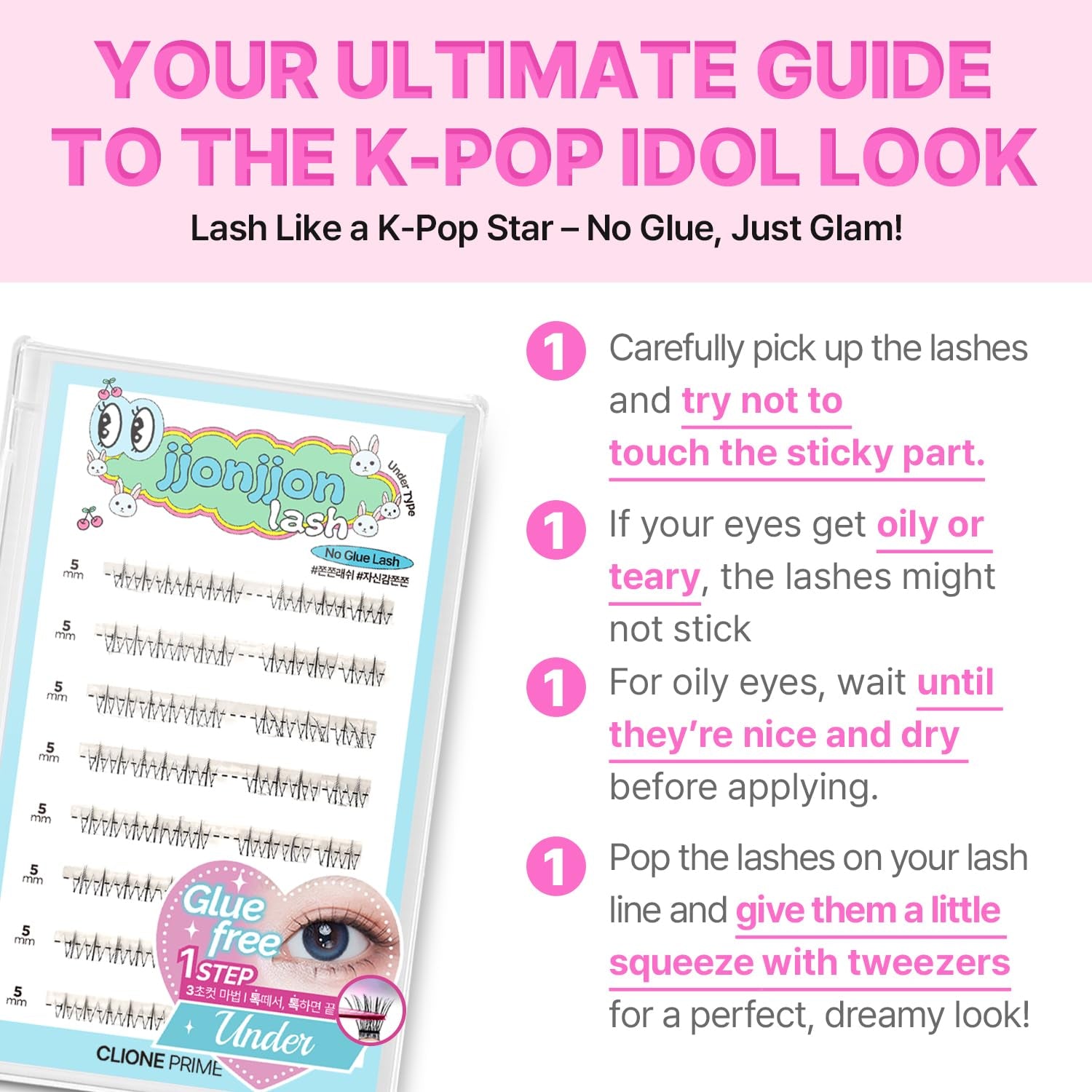 Korean Self Adhesive Lash Clusters Voluminous Look No Glue Press on Pre Bond Lash Clusters Fluffy Self Adhesive False Eyelashes No Glue Needed Reusable Wispy Eyelash Extensions