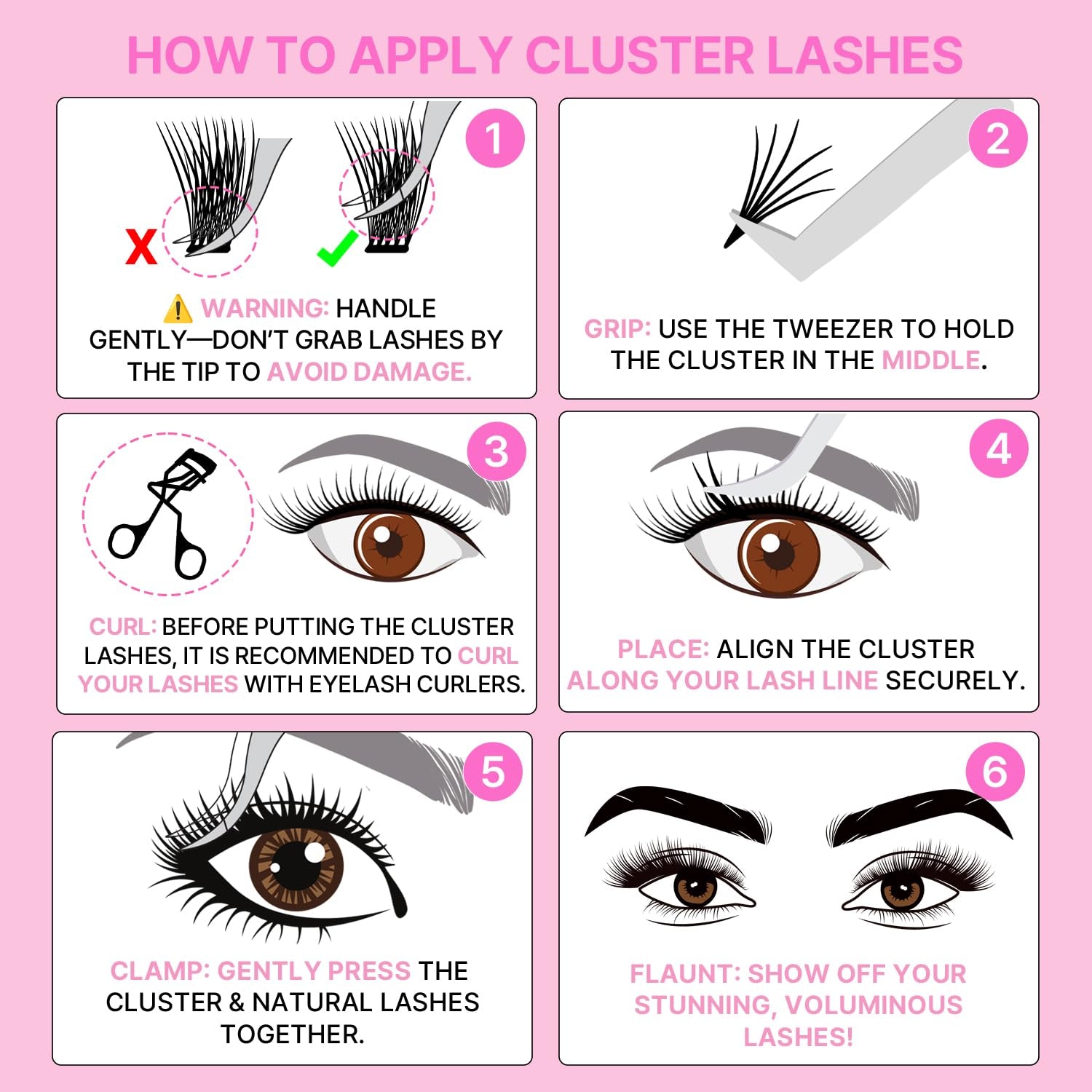 Korean Self Adhesive Lash Clusters Voluminous Look No Glue Press on Pre Bond Lash Clusters Fluffy Self Adhesive False Eyelashes No Glue Needed Reusable Wispy Eyelash Extensions