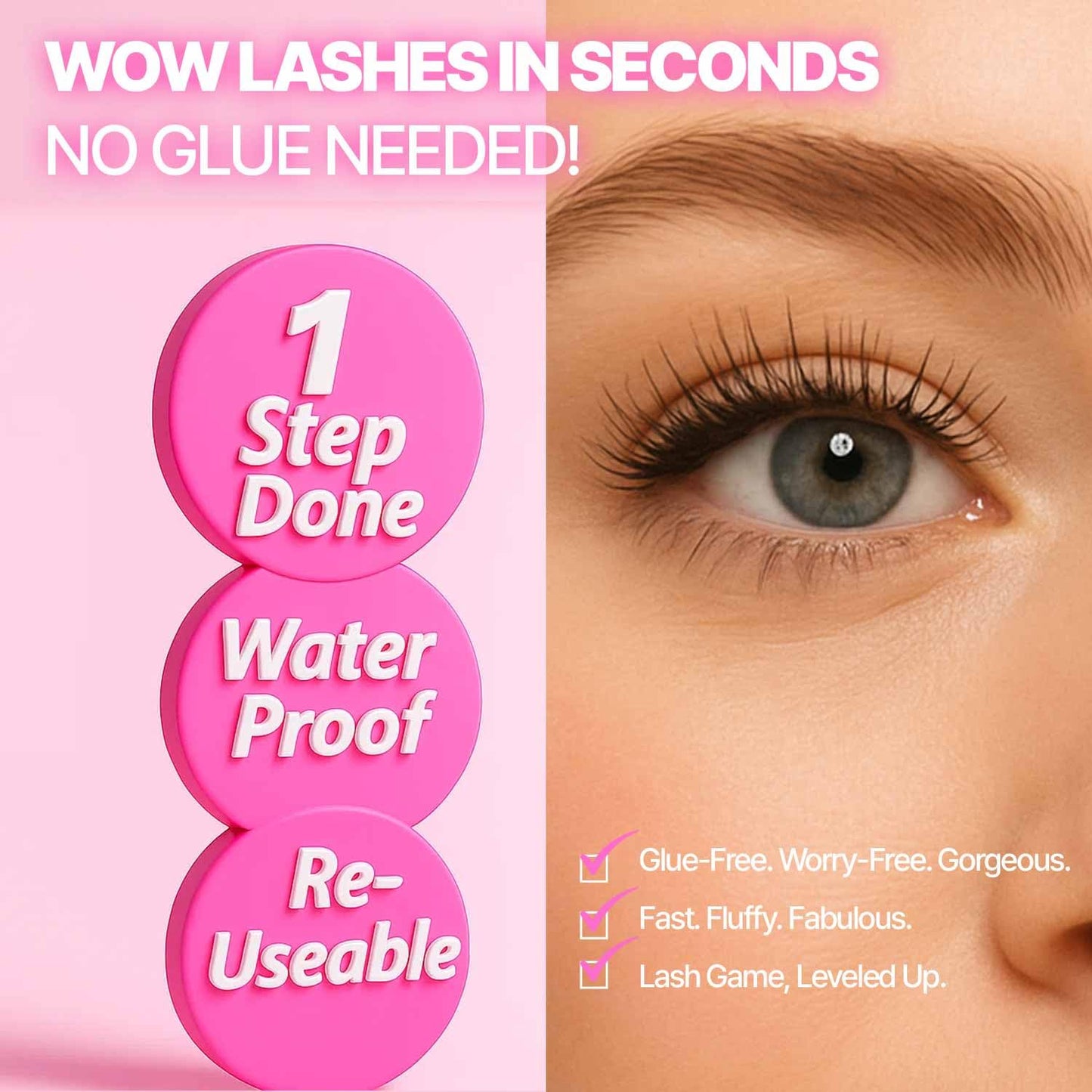 Korean Self Adhesive Lash Clusters Voluminous Look No Glue Press on Pre Bond Lash Clusters Fluffy Self Adhesive False Eyelashes No Glue Needed Reusable Wispy Eyelash Extensions